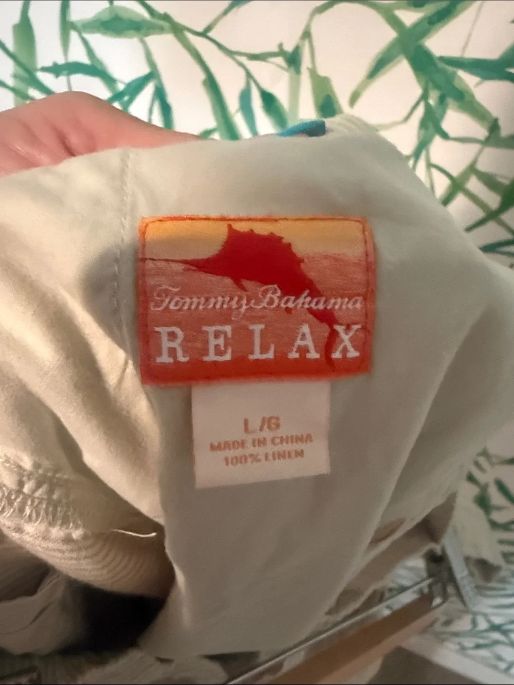 Tommy Bahama Beige Linen-Blend Chinos